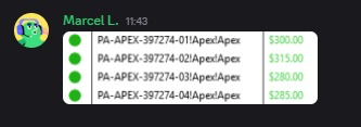 Contas PA-APEX aprovadas